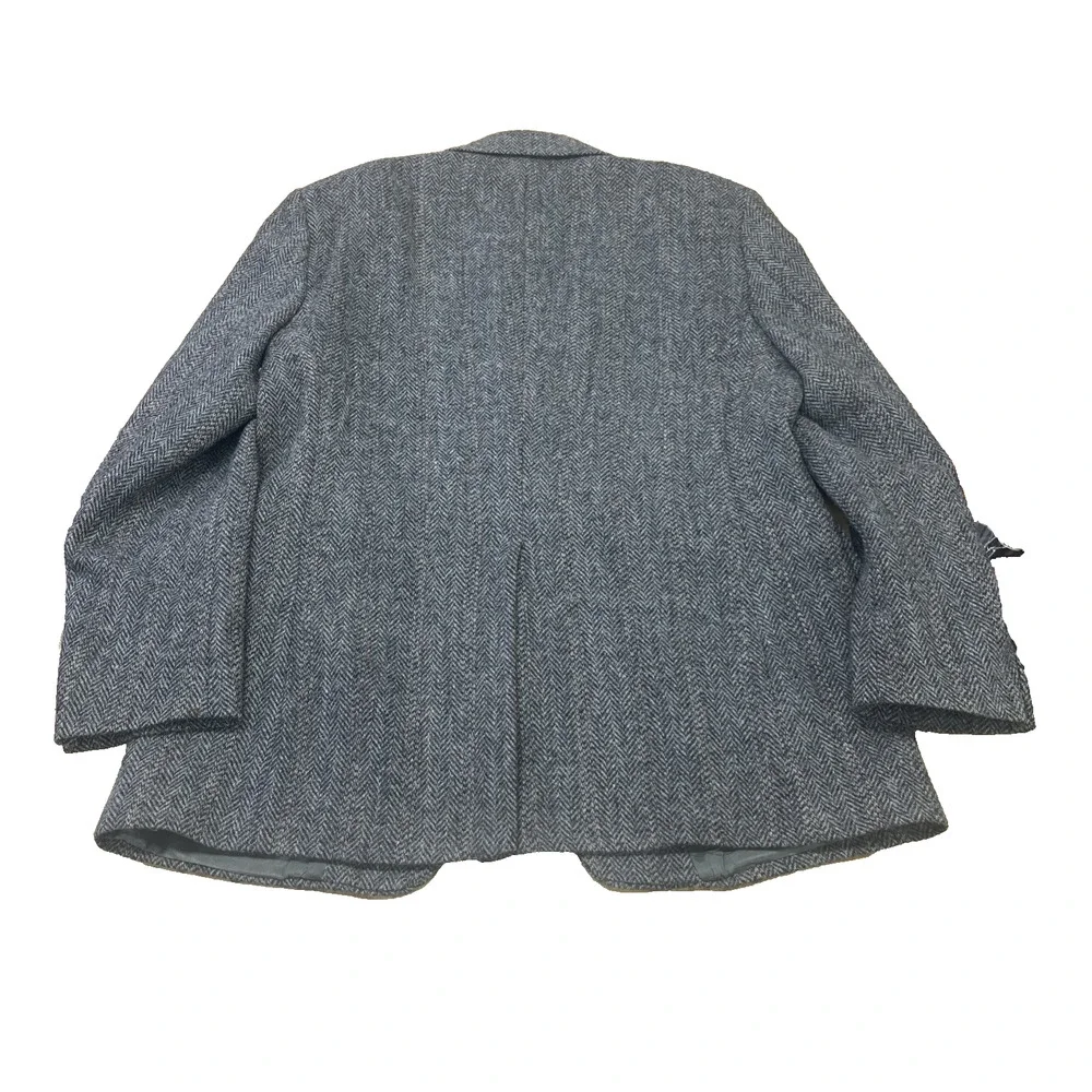 Harris Tweed Mens Herringbone Blazer Jacket 44R Pure Scottish Wool Unstructured